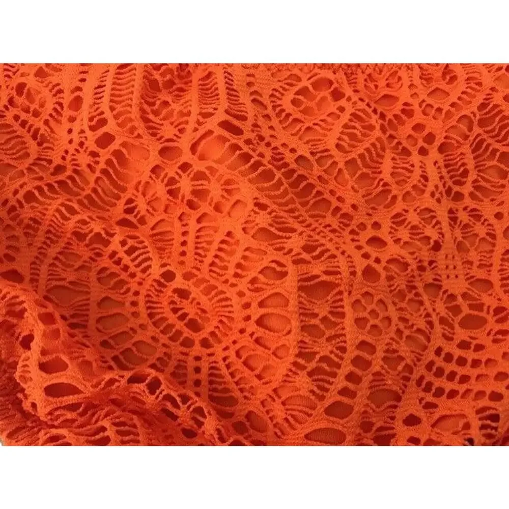 RALPH LAUREN Women's Orange Crochet Lace Bikini Bottoms